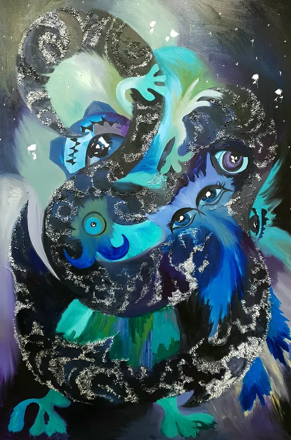 Image of The limitless transformation of a human into a non-human by Natalia Byrdina, size: 100 × 150 cm, made of Canvas, Painting medium, priced at $2274