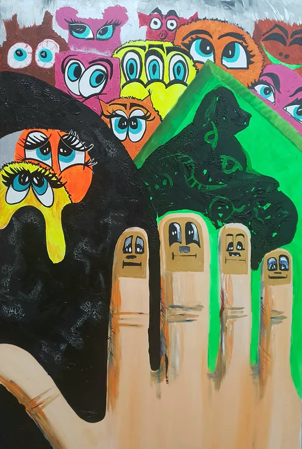 Image of Self-portrait: I am not me, I am me by Natalia Byrdina, size: 100 × 150 cm, made of Canvas, Painting medium, priced at $2274